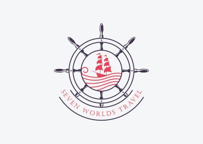 Seven Worlds Travel Custom Logo Design